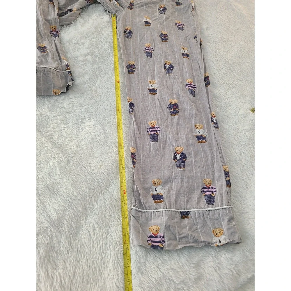 Polo Ralph Lauren Mens Polo Bear Pinstripe Pajama Pants Grey XS PL80025